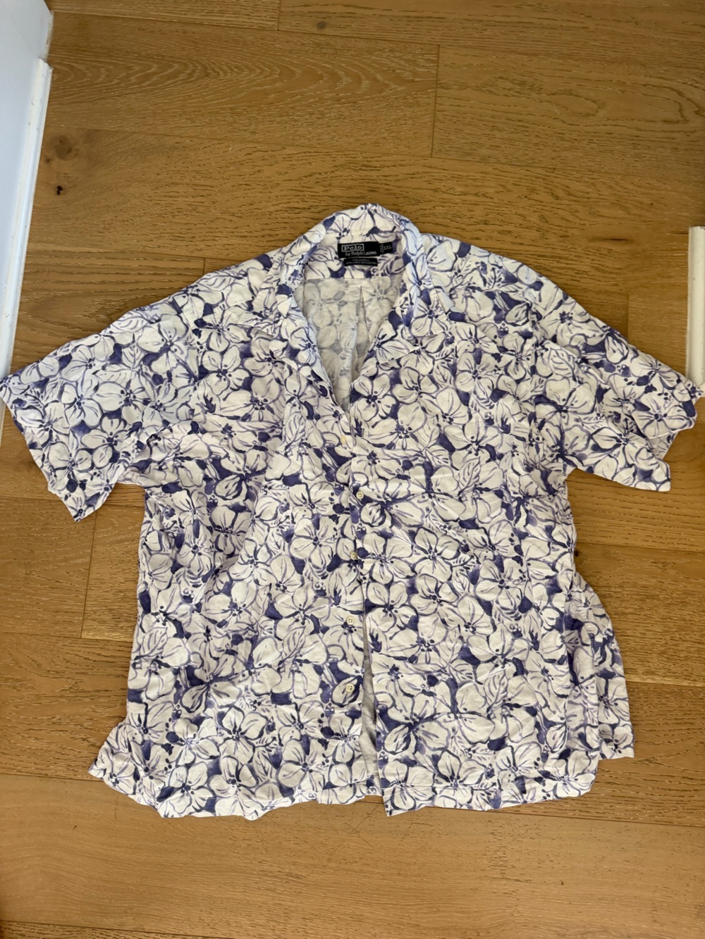 Ralph Lauren White & Lavender Floral Button-Up Shirt XXL